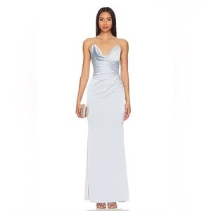 Elegant Silver Evening Gown